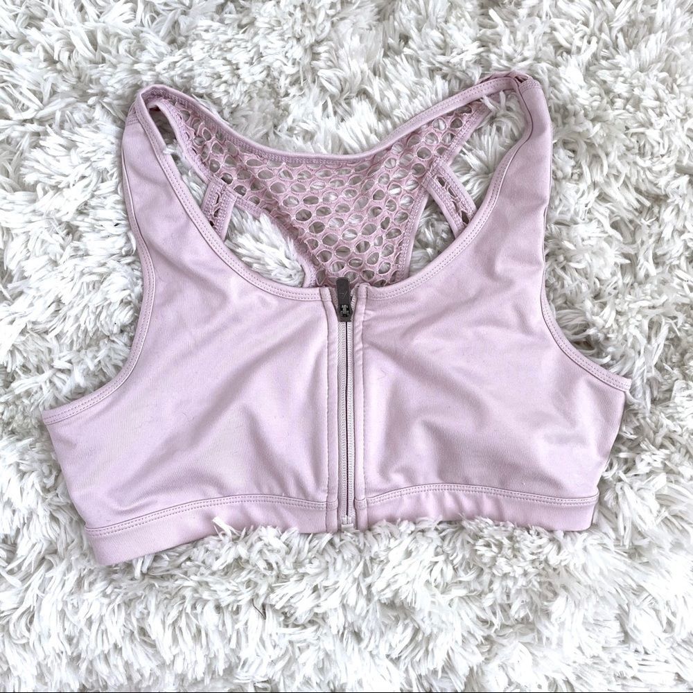 Popflex zip up blush activewear bra 8